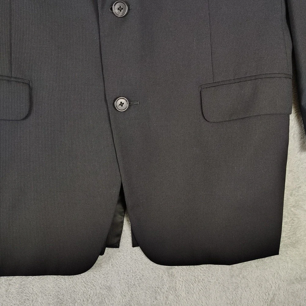 Corneliani Mens Sport Coat 2-Button Blazer Black Stripe Texture‎ 42R Italy Made